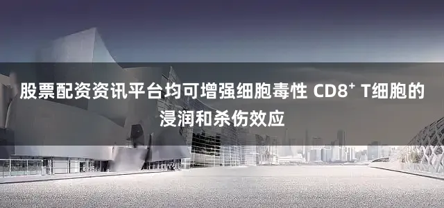 股票配资资讯平台均可增强细胞毒性 CD8⁺ T细胞的浸润和杀伤效应